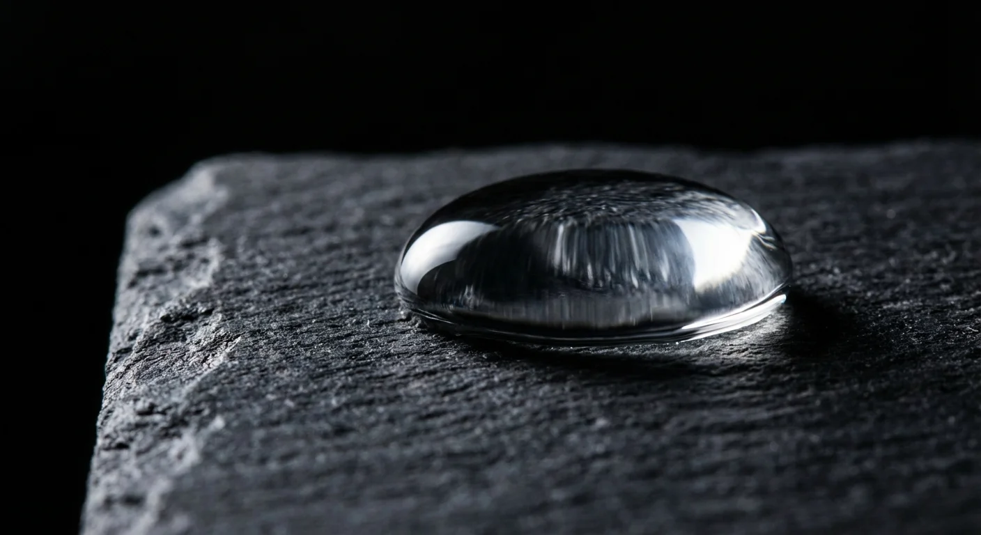 Nettoyage de l'eau d'un absorbeur d'humidité renversé Gros plan minimaliste d'une goutte de saumure provenant d'un absorbeur d'humidité.