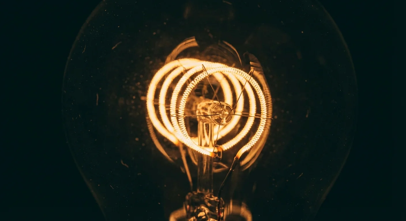 Que faire si vous mesurez 130 volt au lieu de 220 Gros plan macro sur le filament d'une ampoule électrique sous-alimentée.
